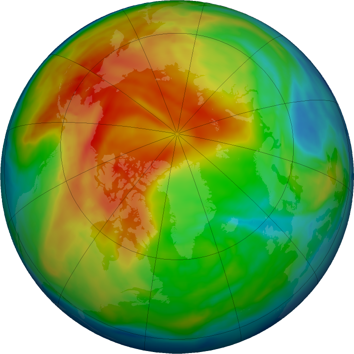 Arctic ozone map for 14 January 2021